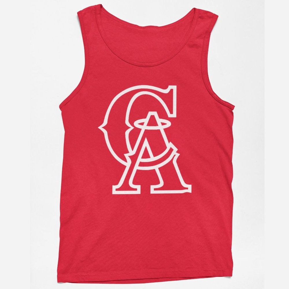 NEW California Los Angeles Angels Anaheim 1993 Retro CA Logo Tank Top RED